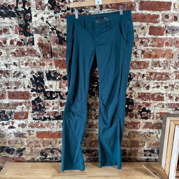 Prana Pants - Prana Pants Womens 2 Green Stretch Mid Rise Hiking Camping Trail